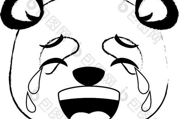 可爱的熊猫哭表情符号卡哇伊