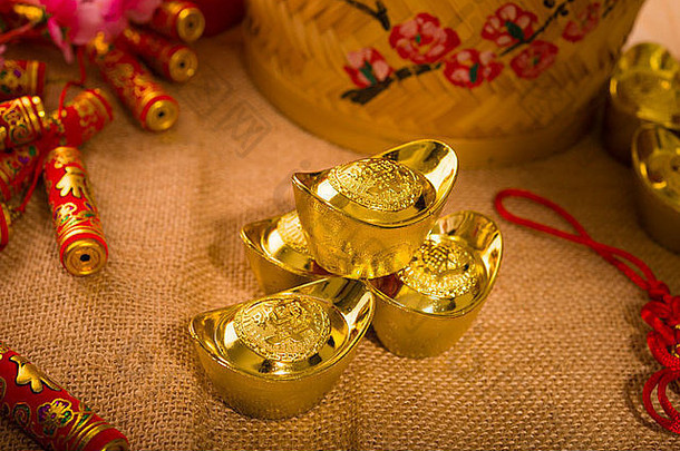 中国人一年装饰大黄金锭普通话橙子