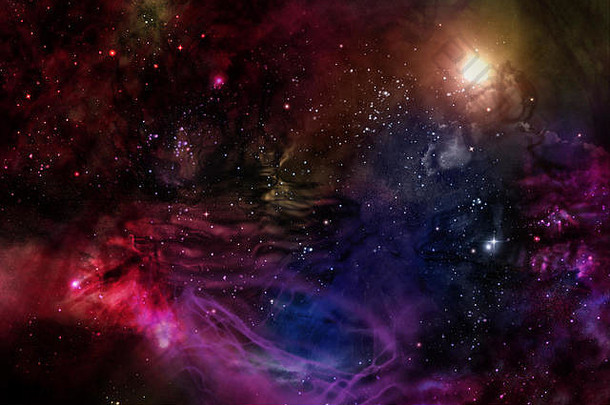巨大的宇宙星际战争插图色彩斑斓的空间云