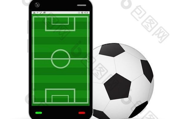 智能手机足球场足球足球