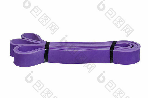 扭曲的紫色的橡胶手腕乐队孤立的白色