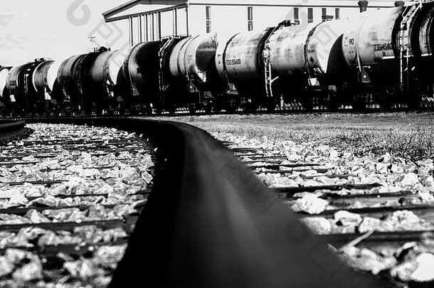 铁路工业区域火车交付石油气体