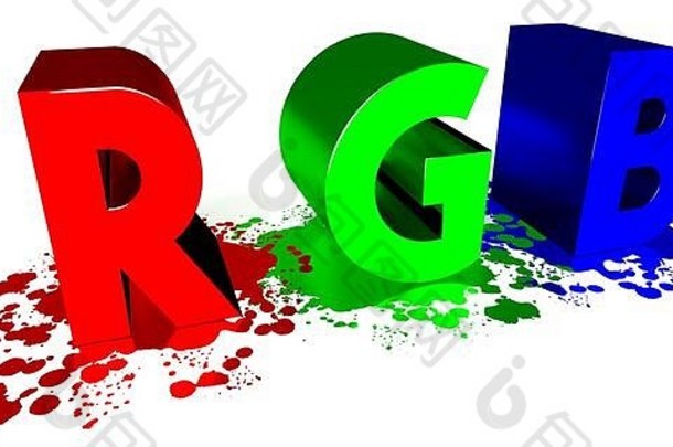 rgb印刷概念红色的绿色蓝色的颜色插图