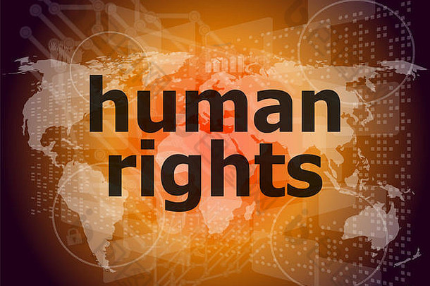 法律概念单词人类权利业务数字背景