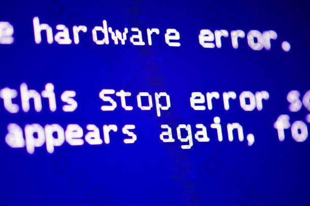 蓝色的屏幕死亡电脑错误崩溃