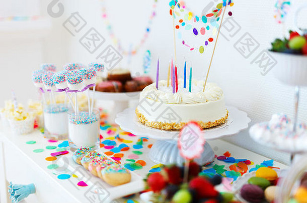 蛋糕糖果棉花糖cakepops水果糖果甜点表格孩子们生日聚会，派对