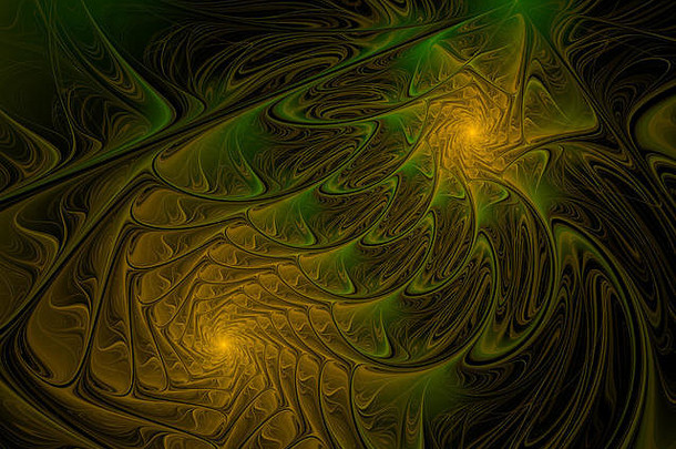 摘要电脑生成的现代分形设计黑暗背景摘要分形颜色纹理数字艺术摘要形式颜色绿色