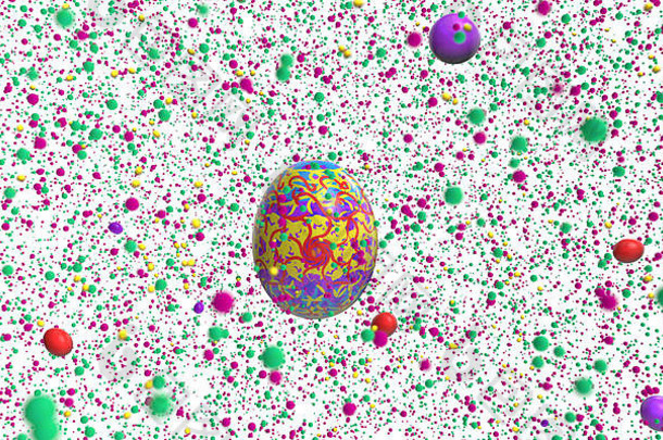 大型色彩斑斓的鸡蛋爆炸复活节美丽的色彩斑斓的复活节鸡蛋雨