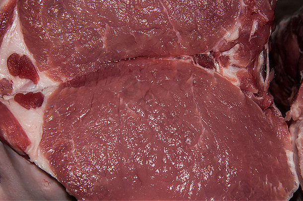 新鲜的肉猪肉出售集市