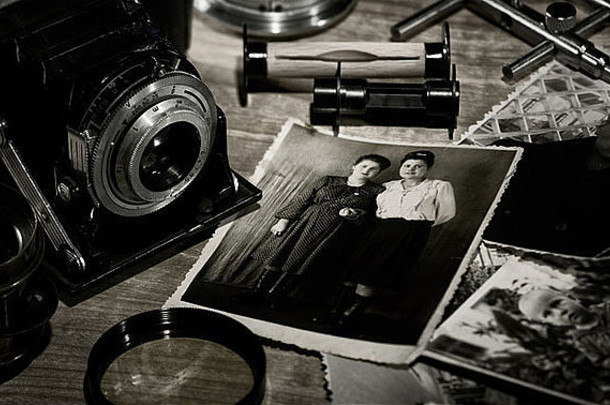 古董生活复古的照片相机照片