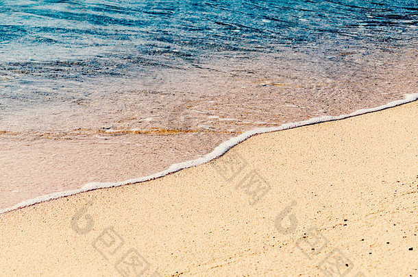 桑迪海洋海滩软焦点热带照片背景海景摘要桑迪海滩波