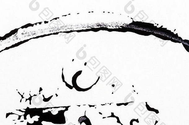 黑色的白色手画丙烯酸背景难看的东西丙烯酸纹理画点刷中风