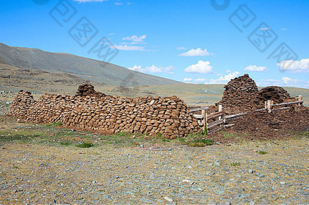 牧羊人居住大草原蒙古阿尔泰