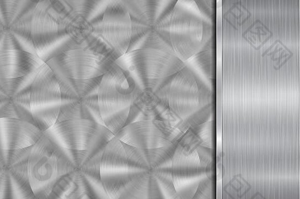 背景银灰色的颜色组成闪亮的金属表面垂直抛光板位于一边金属发短信