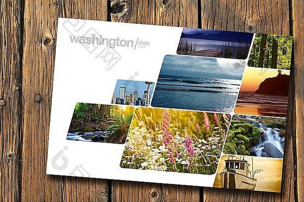 华盛顿状态明信片岁的木木板华盛顿状态曼联州美国旅行主题著名的的地方照片科尔