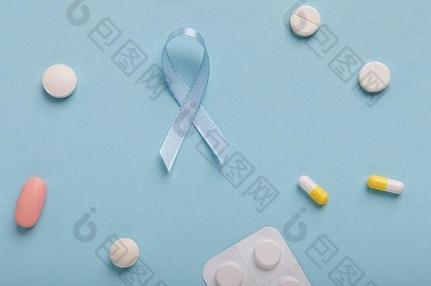 现实的蓝色的意识丝带世界前列腺癌癌症一天