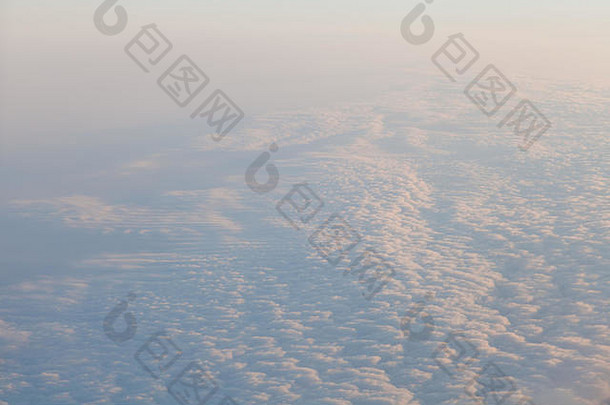 云日落飞机天空景观