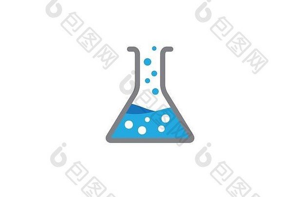 烧杯实验室瓶化学物质内部使泡沫标志