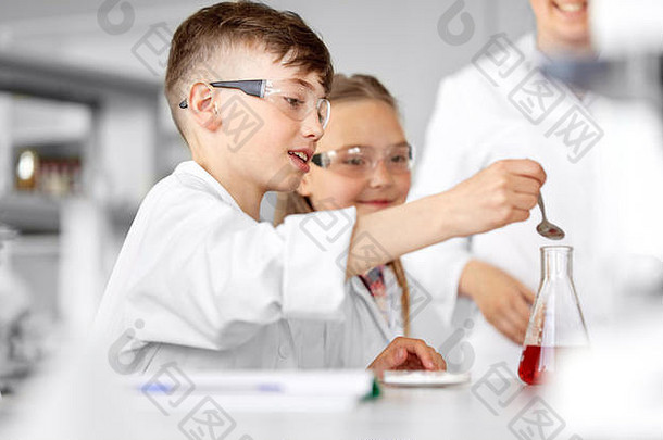 孩子们测试管研究化学学校