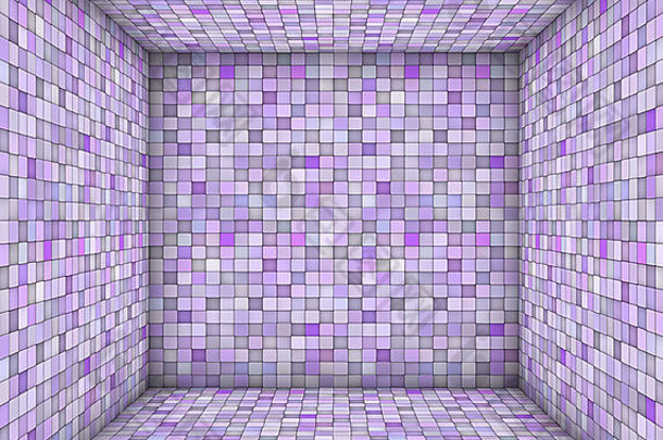 紫色的马赛克广场平铺的空空间