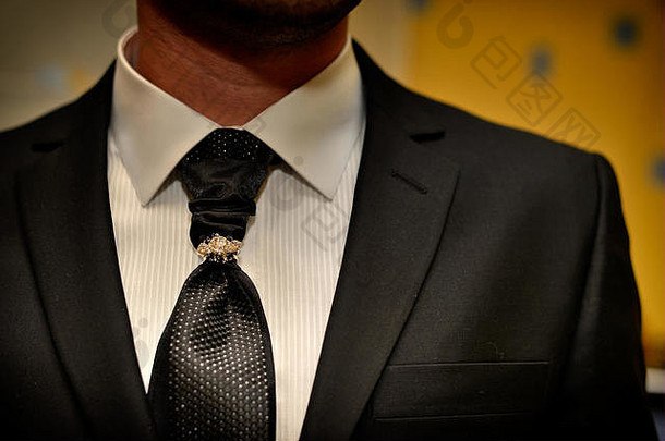 昂贵的西装经典领带奢侈品领带剪辑