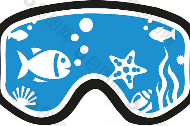 潜水面具鱼水下生活