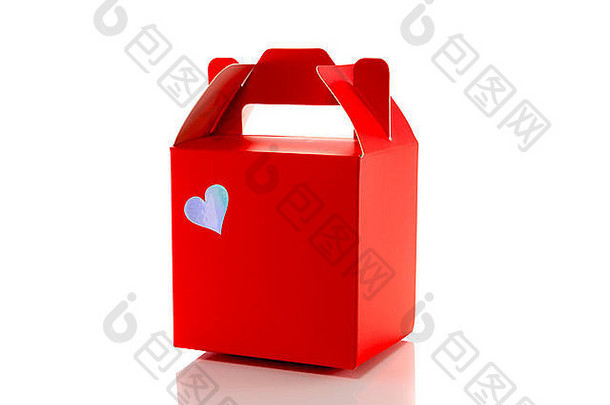红色的礼物盒子孤立的白色