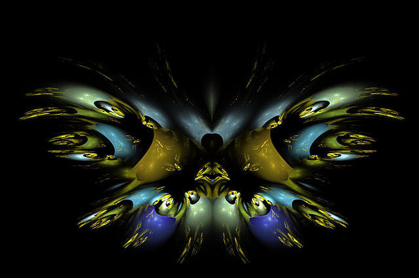 艺术抽象组成分形蝴蝶形状灯主题生物学装饰创造力设计