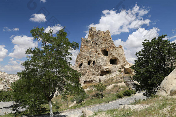岩石形成卡帕多西亚内夫谢希尔城市火鸡