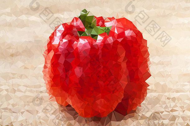 红色的甜蜜的贝尔胡椒木背景摘要多边形纹理