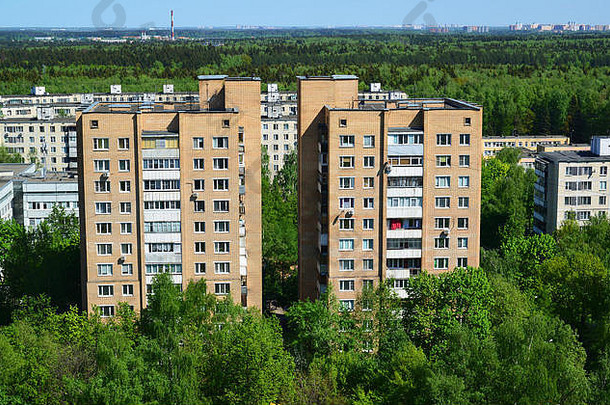 砖房子前视图泽列诺格勒行政区莫斯科