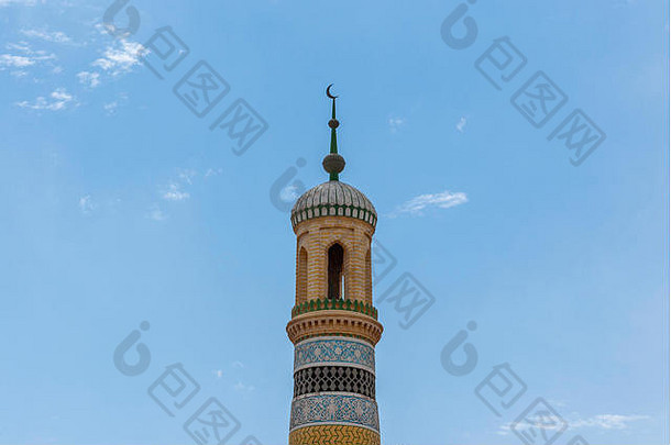 细节尖塔卡清真寺城市喀什新疆中国