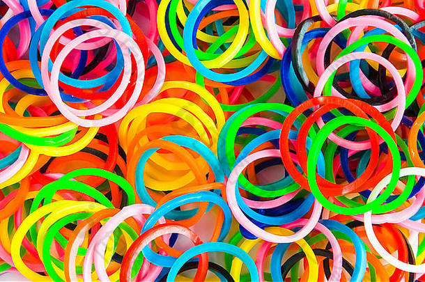 色彩斑斓的背景彩虹颜色橡胶乐队织机