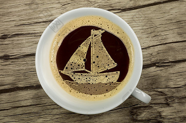 帆船咖啡杯