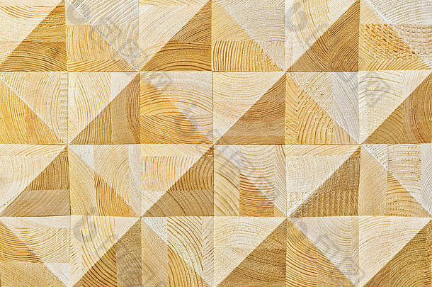 摘要装饰生态未上漆的光木背景geomethrical莫塞克木模式特写镜头自然表面木纹理