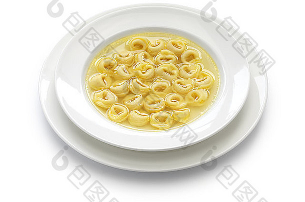 意大利饺子布罗多环形状的意大利面肉汤意大利艾米利亚罗马涅大区汤厨房