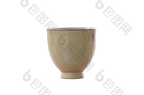 Jar陶器日本风格日本为了瓶孤立的白色背景剪裁路径