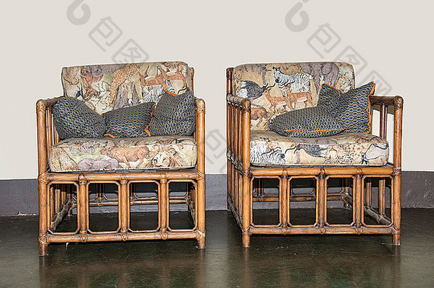 手工制作的竹子家具非洲纹理枕头