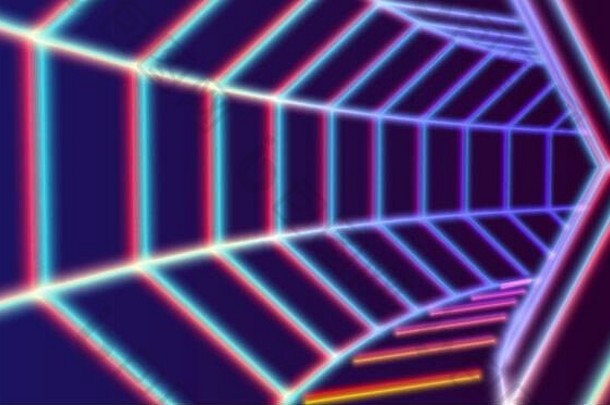 霓虹灯隧道空间风格lazer行未来主义的