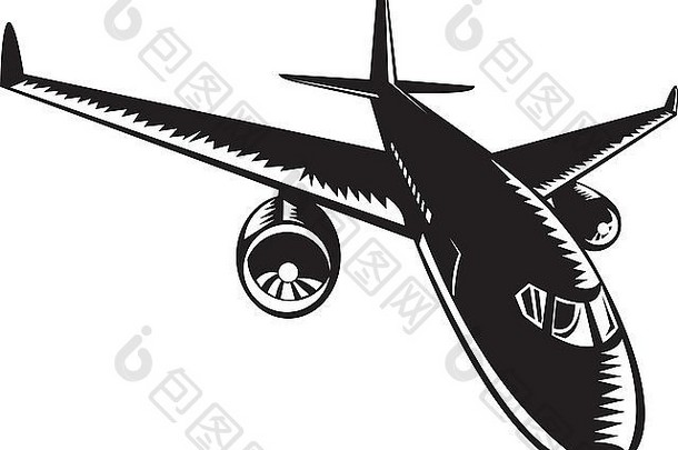插图商业飞机飞机客机孤立的背景
