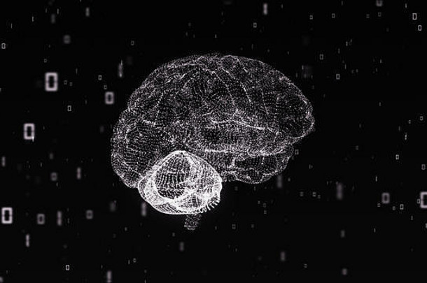 黑色的白色电脑大脑爆炸数字数字