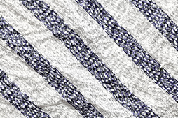 蓝色的白色纹理织物棉花背景纺织桌<strong>布条</strong>格平布