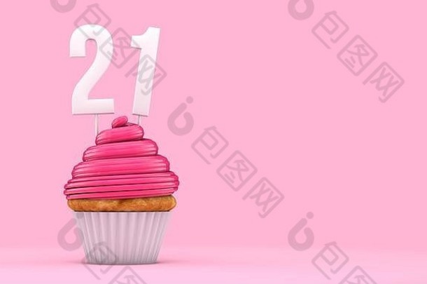 数量粉红色的生日庆祝活动蛋糕呈现