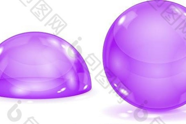 紫罗兰色的玻璃球蓝色的圆顶球semi-sphere