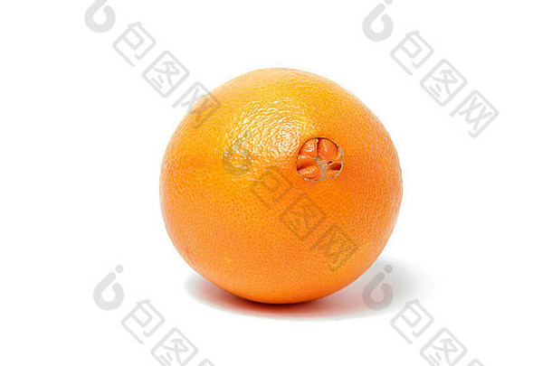 橙色孤立的白色