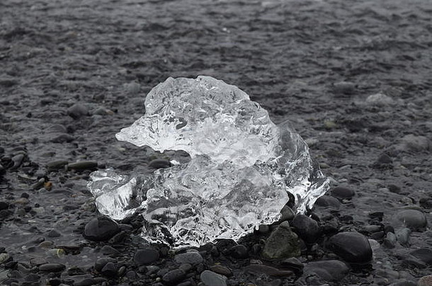 小冰块冰川环礁湖南部冰岛