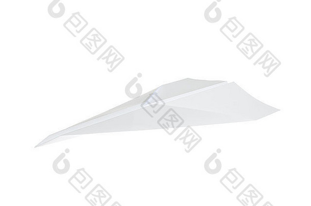 纸飞机经典箭头形状孤立的白色背景