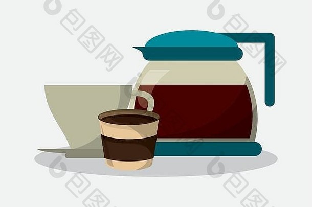 集玻璃Jar咖啡瓷杯