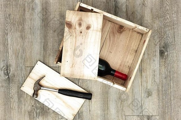 工作室关闭木酒盒子