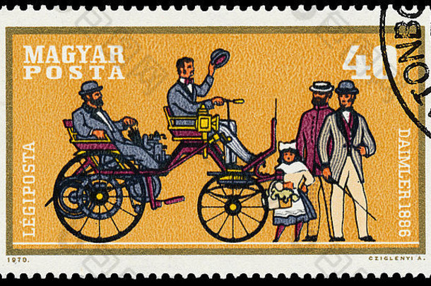 匈牙利约邮票印刷匈牙利显示汽车戴姆勒约